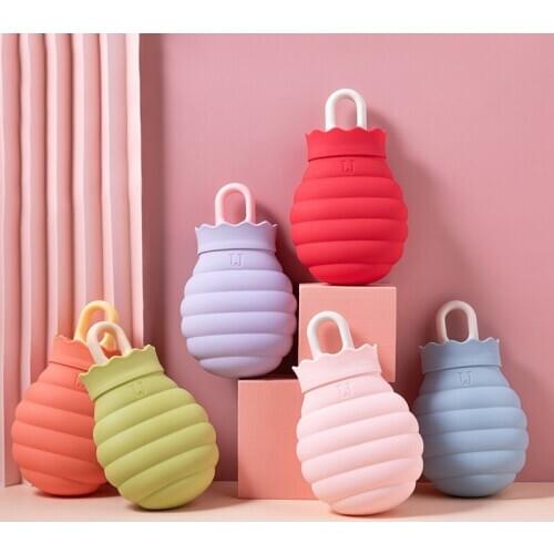 Fun Honey Pot Silicone Hot Water Bottle Microwave Heating Handbag Explosion-proof Knitted Cover Portable Thermos