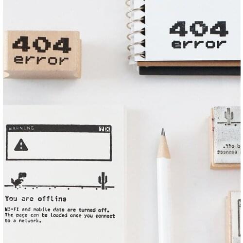 1 Pcs Network Failure Series Wooden Rubber Seal Stamps for Scrapbooking Diary DIY Photo Album Cards Standard Stamp Gifts