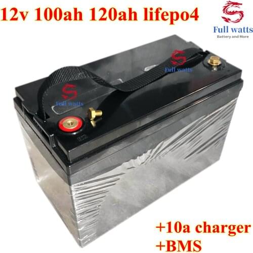 12V 100ah 120AH lifepo4 battery pack lifepo4 12V 100AH lithium battery with BMS for inverter, boat motor,RV+10A Charger