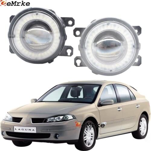 2x Car Lens LED Fog Lights Angel Eye DRL Daytime Running Light Lamp for Renault Laguna II Phase II Typ G Hatchback 2005-2007