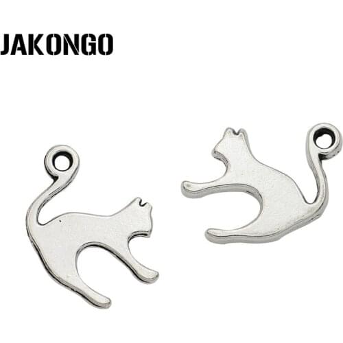 30pcs Tibetan Silver Plated Cat Charms Pendants for Jewelry Making DIY Handmade Accessories 16x17mm