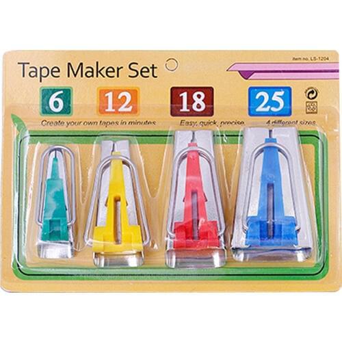 4 size for 6mm 12mm 18mm 25mm Fabric Bias Tape Makers Domestic Machine Sewing Quilting Tools