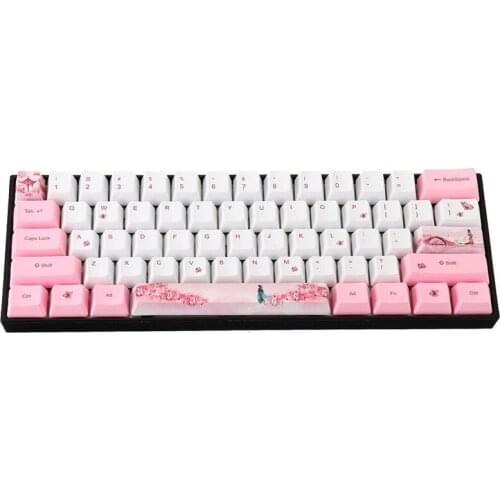 72 Keys Girl Keycap Set OEM Profile PBT Sublimation Keycaps for 60% Anne pro 2 Royal Kludge RK61 Geek Mechanical Keyboard