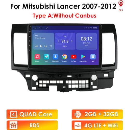 OSSURET Android for Mitsubishi Lancer 2008 2007 - 2013 Car Radio Multimedia Video Player Navigation GPS 2 Din 4G LTE Antenna