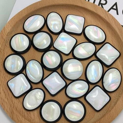 Fashion imitation shell beads accessory round/square/oval resin DIY Loose beads 10 pieces xsb133