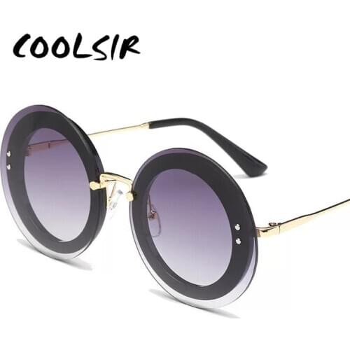COOLSIR Newest Fashion Round Sunglasses Women Brand Designer Vintage Gradient Shades Sun Glasses Oculos De Sol Feminino Lentes