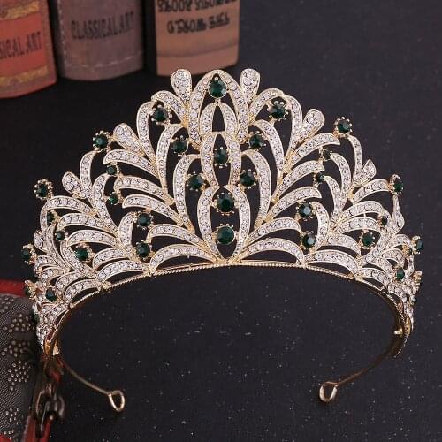 DIEZI Luxury Elegant Princess Queen Bridal Leaves Crown Tiaras For Wedding Crystal Diadem Tiaras Girls Women Hair Accessories