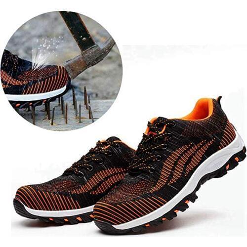Men/Women Safety Shoes Steel Toe Shoes Slip Resistant Anti-pierce Breathable Mesh Lightweight Industrial Constructions Athletic