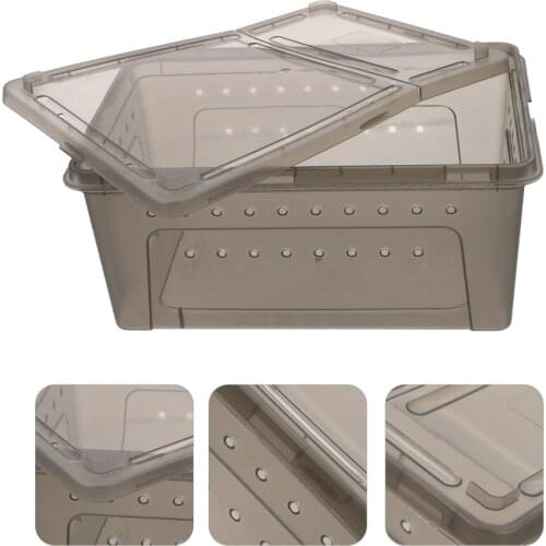 Reptile Box Terrarium with Feeding Box Pet Reptile Breeding Box Breeding Live Food Feeding Box turtle tank reptile lamp