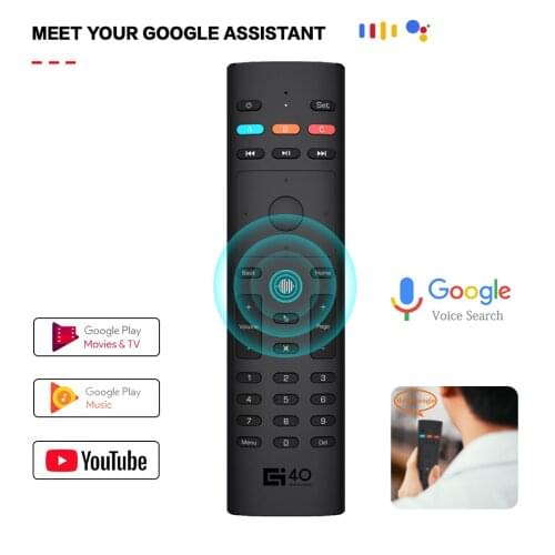 G40s Air Mouse Gyroscope 2.4G Wireless Google Voice Remote Control IR Learning G40 For Smart Android TV Box PC Projecto for roku