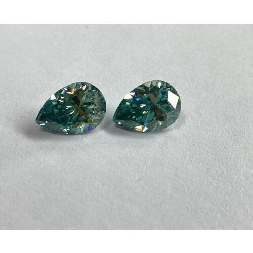 10x15mm Big Size Blue-Green Color Pear Shape Lab Grown Synthetic Moissanite Jewelry Pendant Stone