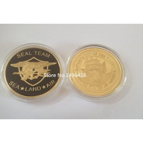 United States Navy Seal Team 24 K GP Challenge Coin.5pcs/lot Free Shipping