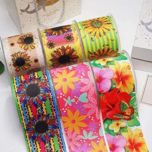 5yards Printed Grosgrain Ribbon For Crafts DIY Hair Bows Birthday Decoration54858