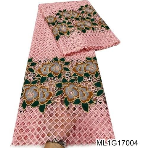 BEAUTIFICAL African Cord Lace Fabric Water Soluble nigerian guipure wedding african lace fabric 5yards ML1G170