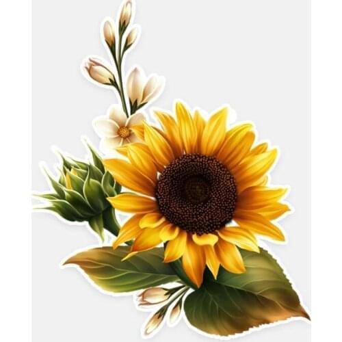 Beautiful Flower Car Stickers Sunflower Decor Flowers High Quality Personalized Colored