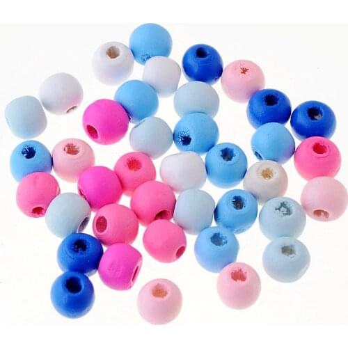 50pcs 10x9mm Round Wooden Beads Wood Findings For Baby DIY Crafts Kids Toys Spacer Beading Bead Jewelry Making DIY