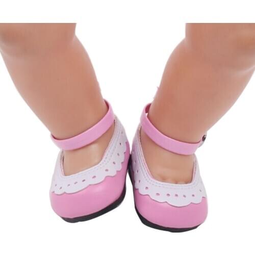 40-43 Cm Baby Boy Dolls Princess Lace Dress Shoes American Newborn PU Shoes Toys Accessories Fit 18 Inch Girls Birthday Gift g27