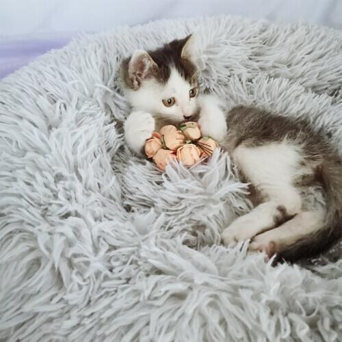 Dog Bed House Soft Long Plush Pet Dog Bed For Cats Basket Pet Products Cushion Dog Pet Bed Mat Cat House Animals Sofa