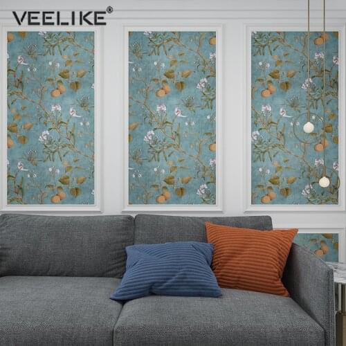 Environmentally Self-adhesive Wallpaper Classical Pastoral Style Wall Stickers for Home Decor Interior Decoration Non-waterproof