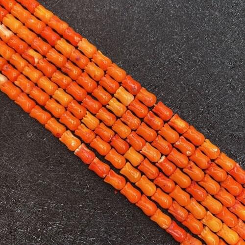 Natural Stone Artificial Coral Bead Yellow Tulip Shape Spacer Bead Handmade Jewelry DIY Bracelet Necklace Charm Jewelry Creation