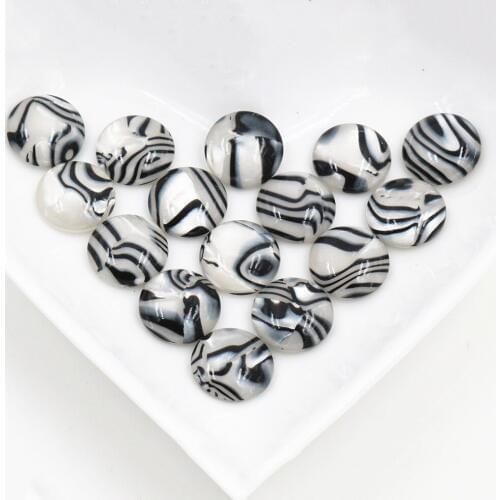 New Fashion 40pcs 12mm zebra Style Color Flat Back Resin Cabochons Cameo G7-42