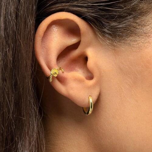 2020 new 1 piece Gold Filled flower earring ear cuff for girl women new arrived no piercing simple minimal delicate clip jewelry