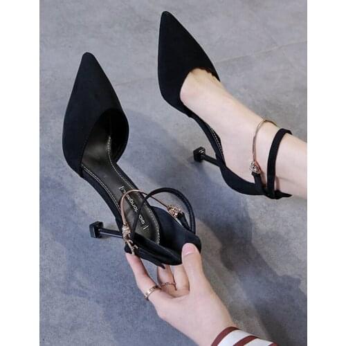2021 spring and summer new ladies Baotou sandals pointed toe fairy style stiletto sexy high heels