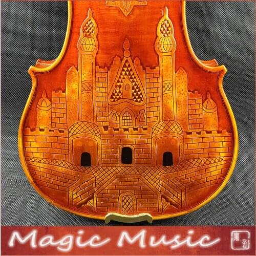 5-string Strad Royal "Fleur de Lys" Violin Size 4/4, Concerto Level, with Beautiful Handcrafts, Free Case Bow Rosin