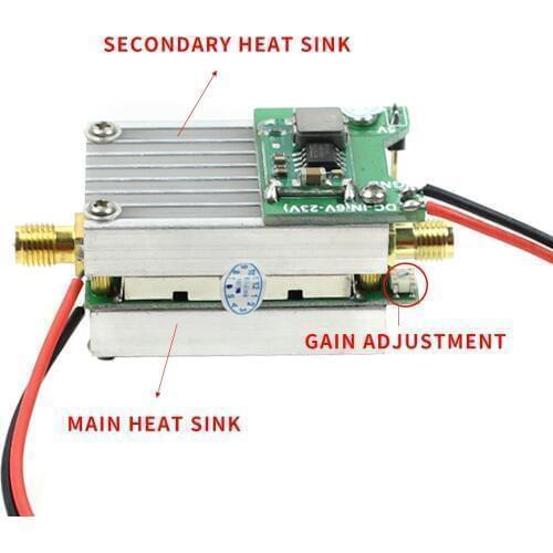 5.8Ghz FPV Transmitter RF Signal Amplifier amp with FPV Antenna RP-SMA 85mm For Airplane Helicopter Model