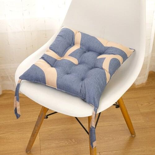 35x35cm Cushion Printed Brushed Chair Cushion with Tie Rope Chair Cushion Square Cotton Upholstery Cushion For Office Home orcar