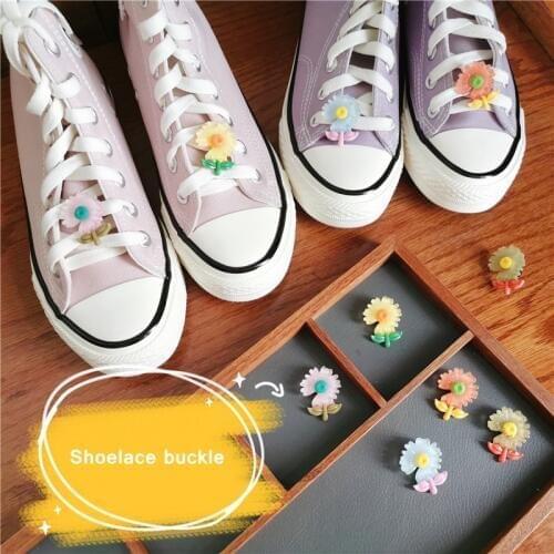 1PCS DIY Flowers Shoe Buckle Girls And Childrens Shoes Accessories Trend Creative Shoelaces Decorative Shoes Accessories
