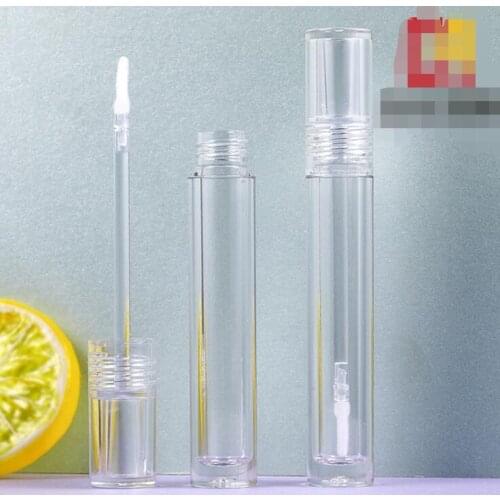 Empty transparent lip gloss tubes Round Clear Cosmetic Lipgloss Tube Packaging Lip Gloss Tubes with Wand