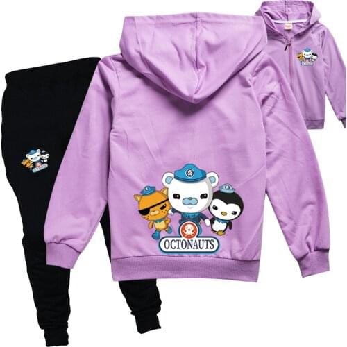 OCTONAUTS Girl Christmas Outfit Cotton Teenage Girls Clothing Little Kids Hoodies Jacket Pants Two Piece Set Autumn Thin Jacket