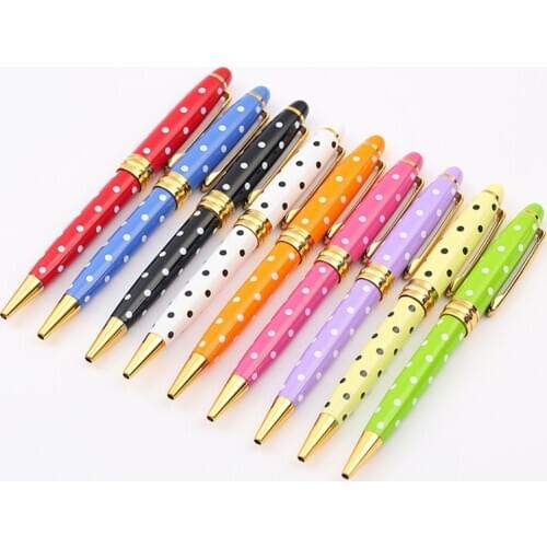 Baoer Fashion Luxury Ballpoint Pen Metal Rollerball Pens For Girls Gifts Rotating Boligrafos Renkli Kalem Lapiceros Creativos