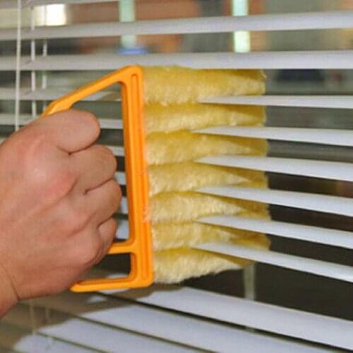 Multi Purpose Microfiber Window Cleaning Brush Air Conditioner Duster Cleaner with Washable Venetian Blind Blade Cleaning Tools