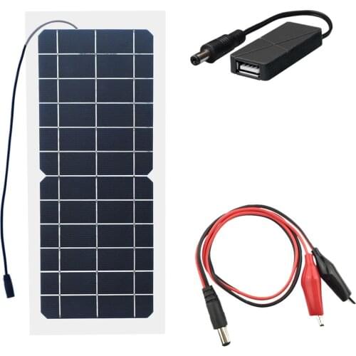 10W Solar Panel 10 Watt 6 Volt Portable PV Solar Module Cell Battery Charger IP65 Waterproof 5.5*2.1mm DC Adapter USB ports