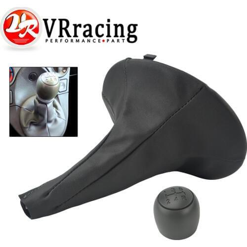 VR - 5 Speed Car Gear Shift Knob with PU Leather Gear Shift Shifter Gaiter Boot Cover for FIAT PANDA 2003-2012 VR-SBC22
