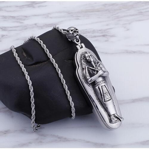 Mysterious exaggerated mens stainless steel mummy return pendant retro creative titanium steel jewelry
