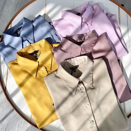 Dave&Di England Style Office Lady Multicolor Fashion Silk Casual Blouse Women Blusas Mujer De Moda 2020 Long Sleeve Shirt Tops
