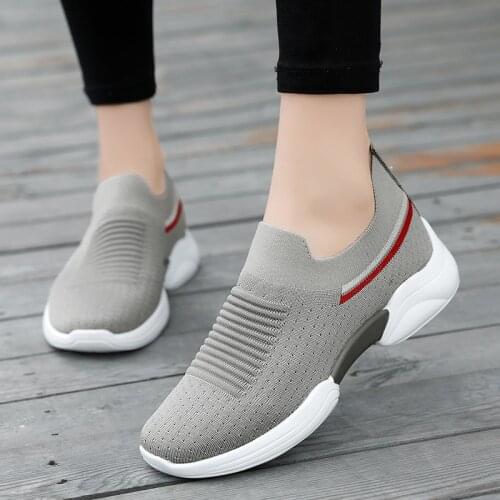 Womens Spring Autumn Casual Shoes Woven Mesh Surface Is Breathable Thick Soled Casual Shoes For The Elderly Soft Soled Non Slip