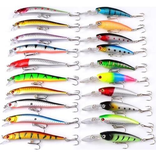 Hard lure New 20 pcs minnow fishing bass fresh salt water Japan sea 3D eye care products wobbler tackle bait Pesca
