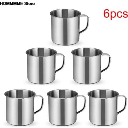 1/3/6pcs Outdoor Camping Hiking Tea Mug Cup Stainless Steel Coffee Cup Office School Gift Useful