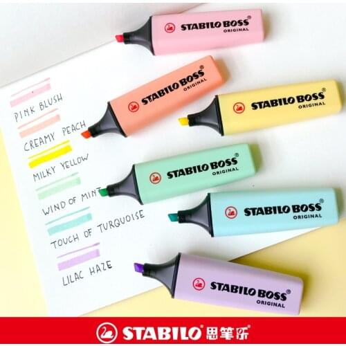 1pc Stabilo 70 Boss Highlighter Children Students Markers Large-capacity Ink Original 15 Colors
