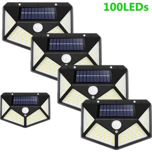100 LEDs Solar Led Light Outdoor Solar Lamp PIR Motion Sensor Solar Powered Sunlight Street Light for Garden Decoration