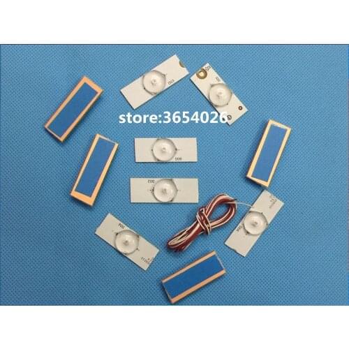 20Pieces/lot Led Strips 3v Bulbs Diodes 32-65 inch Tv Optical Lens Fliter Backlight w/ cable Double-side Tape