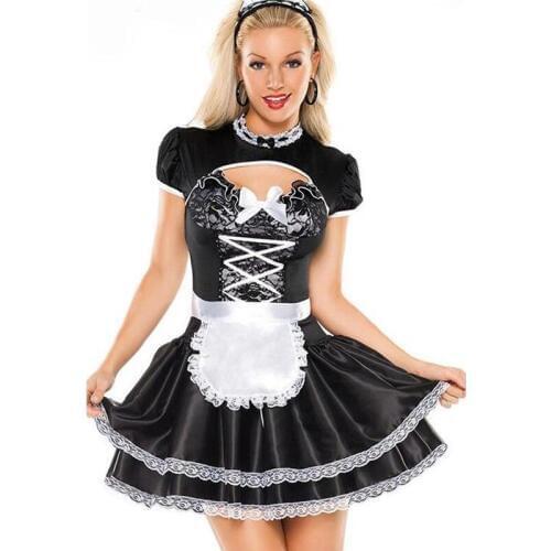 2015 Newest Coquette Masquerade Womens Flirty French Maid Costume Halloween Costumes For Women Free Shipping