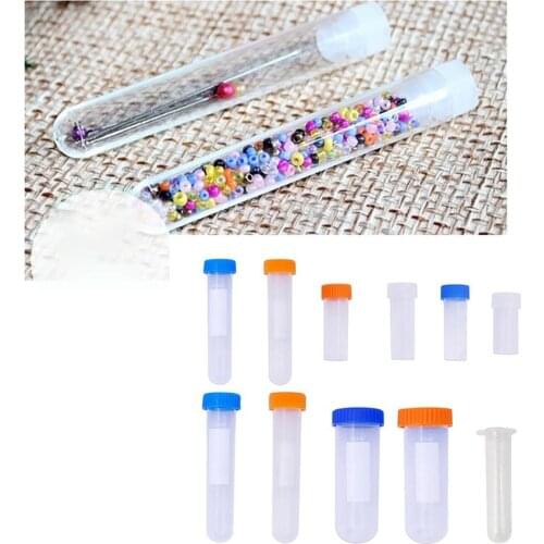2100 Transparent Plastic Storage Bottle Needle Bottle Syringe Component Box With Color Cover Sewing Box