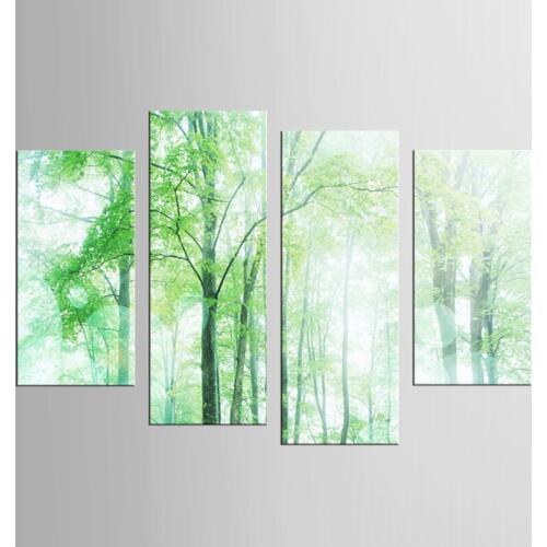 4 Panels Framed Green tree series Painting Canvas Wall Art Picture Home Decoration Living Room Canvas Print Modern Painting