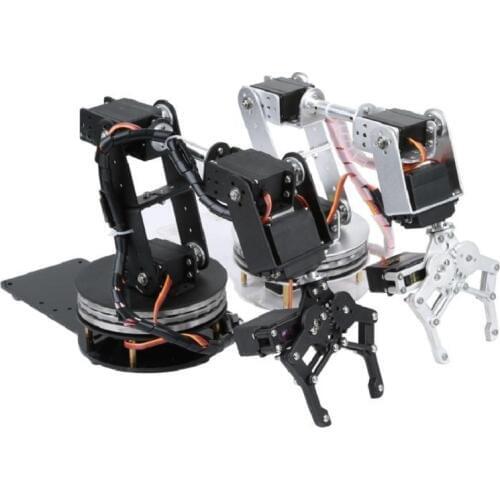 6 DOF Robot Arm with 360 Degree Rotating Base Multi DOF Disc-Type Manipulator Robot Maker Education DIY STEM Toy Kit