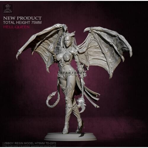 75mm Resin model kits queen figure self-assembled TD-2372